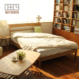 北欧实木床双人床1.5米橡木大床日式现代1.2米单人床成人床特价