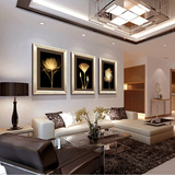 客厅装饰画 现代简约沙发背景墙挂画 卧室有框画三联画金色年华