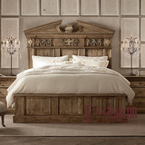 复古 欧式法式乡村风格实木双人床 卧室高档家具全松木雕花床