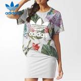 Adidas阿迪达斯三叶草女装2016夏新款休闲运动印花短袖T恤AK0622