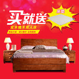 简约中式全实木床单人床橡木床1.2米1.5米公主床成人双人床儿童床