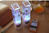七彩灯音乐喷泉 LED喷水音响 创意音箱USB手机电脑 水柱迷你对箱