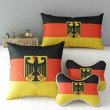 德国旗欧式床上用品午休睡觉棉麻透气抱枕套件套护腰靠垫枕头套
