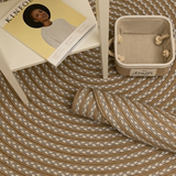 棉麻手工编织电脑椅地垫 客厅卧室茶几儿童圆形地毯夏天