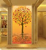3D无缝壁画玄关过道走廊装饰画幸福树欢乐树平安树简约现代