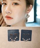 韩国进口韩版925银针张娜拉刘仁娜同款耳环 水滴耳钉长款流苏耳坠
