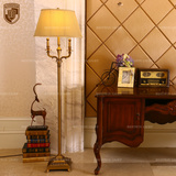 促销欧式 美式仿古复古 全铜色古铜色落地灯布罩客厅灯书房台灯