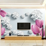 无缝立体现代简约温馨花卉大型壁画3d墙纸客厅卧室电视背景墙壁纸