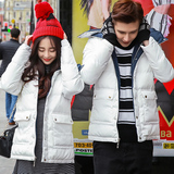 双十一抢购冬季男女装韩版加厚短款情侣棉服连帽宽松纯色棉衣外套