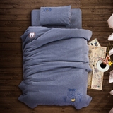 婴童水洗棉三件套婴儿床品套件儿童纯棉被褥被套床单全棉宝宝床品