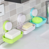 创意浴室强力吸盘肥皂盒卫生间香皂盒置物架塑料沥水壁挂式肥皂架
