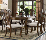 美式实木餐桌复古做旧椭圆橡木餐桌法式欧式实木客厅别墅餐桌