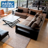 纳威 羽绒沙发客厅北欧定制现代简约实木大户型布艺沙发家具BU252