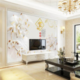 欧式3D花朵花卉大型壁画现代客厅电视背景墙墙纸壁纸立体无缝卧室
