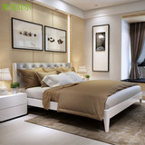 简约现代板式气动床1.5米1.8双人床储物高箱收纳大床硬板床软皮靠