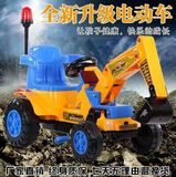 包邮儿童电动挖掘机可坐可骑挖土机电动玩具车推土机超大号工程