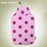德国HUGO草莓点点毛绒外套迷你热水袋充水小暖水袋注水灌水暖手宝