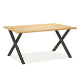 美式复古铁艺实木餐桌简易小户型饭桌长方形宜家用吃饭桌子西餐桌