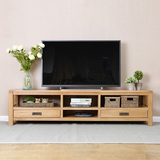 韵之馨 全实木电视柜 现代中式纯橡木地柜1.8 2米客厅家具组合柜
