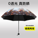 韩国创意雨伞女折叠三折防晒防紫外线太阳伞遮阳伞晴雨两用油画伞