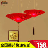 新中式布艺吊灯创意艺术手绘灯笼餐厅灯茶楼过道走廊现代仿古灯具