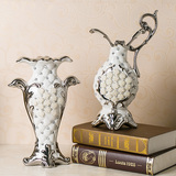 欧式创意花瓶 奢华陶瓷装饰品 客厅酒柜电视柜花器摆件结婚礼物
