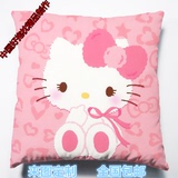 HelloKitty猫可爱粉色萌卡通女孩床抱枕头靠垫套芯来图定制作包邮