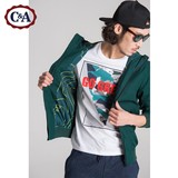 C＆A男式纯色连帽运动夹克 2016春夏新款休闲外套CA200171258
