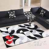 客厅茶几卧室纯手工羊毛混纺地毯日韩抽象条纹长方形logo定制包邮