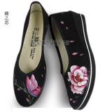 春季新款原创手绘中国风汉服鞋护士鞋坡跟帆布鞋老北京单鞋耐脏鞋