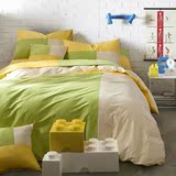 热卖纯色被套床单四件套酒店客栈黄色绿色床上用品地中海男女床品