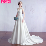 OGN 2016冬季新款高端定制修身显瘦新娘结婚大拖尾婚纱礼服