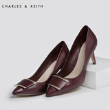 CHARLES&KEITH单鞋 CK1-60390221 尖头细跟OL贴片高跟鞋
