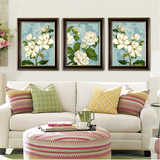 客厅装饰画欧式现代简约有框画沙发背景墙画梵高地中海栀子花012