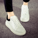 名将 春季韩版新款黑白单鞋女厚底运动鞋学生防滑休闲板鞋小白鞋