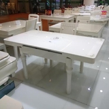 实木伸缩折叠6人餐桌椅组合 高端智能电磁炉钢化玻璃长方形饭桌子