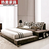 箱体韩式 现代时尚双人床储物可拆洗软床2人经济型简约现代布艺床