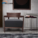 William 现代新中式实木圈椅洽谈椅休闲椅酒店会所单人沙发椅家具