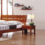 丽维家 现代中式实木床头柜 简易单抽屉储物柜 简约橡胶木床边柜
