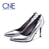 CNE春鞋女2016新款单鞋纯色尖头高跟鞋细跟浅口女鞋单鞋7M92346