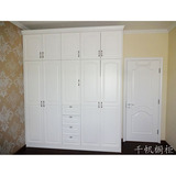 白色整体衣柜定做现代欧式实木平开门卧室衣橱定制立柜家具订做