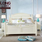 定制美式乡村白色全实木床美式家具1.5m1.8m欧式婚床法式双人床