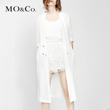 MO&Co.西装外套女中长款休闲欧美翻领七分袖雪纺MA162COT01摩安珂