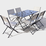 卡卡邦 特斯林折叠桌椅组合户外家具花园阳台庭院桌椅 简约餐桌椅