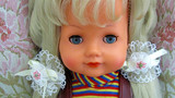 复古收藏1960‘s古董塑胶硬塑料娃娃皮衣裙摩登女孩洋娃娃