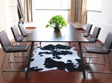 短毛欧美式黑白动物皮纹奶牛纹PU底地毯客厅卧室茶几时尚地垫创意