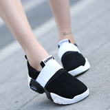 夏季透气运动韩版潮平底黑白孕妇懒人鞋40 41 42 43大码女鞋单鞋