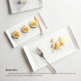 创意简约日式寿司纯白陶瓷长方盘子餐具 甜点蛋糕盘菜盘西餐平盘