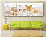 地中海装饰画现代客厅壁画卧室墙上挂画儿童房床头壁画沙滩贝壳画