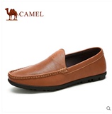 camel骆驼男鞋 正品日常休闲牛皮套脚男鞋A612266330 假一罚十